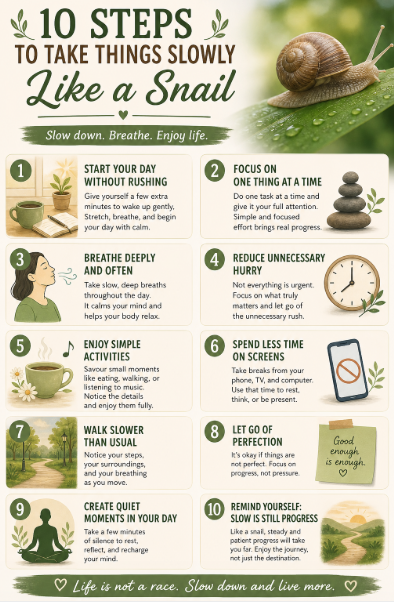 10 Steps to Take it Slow in Life Like a Snail